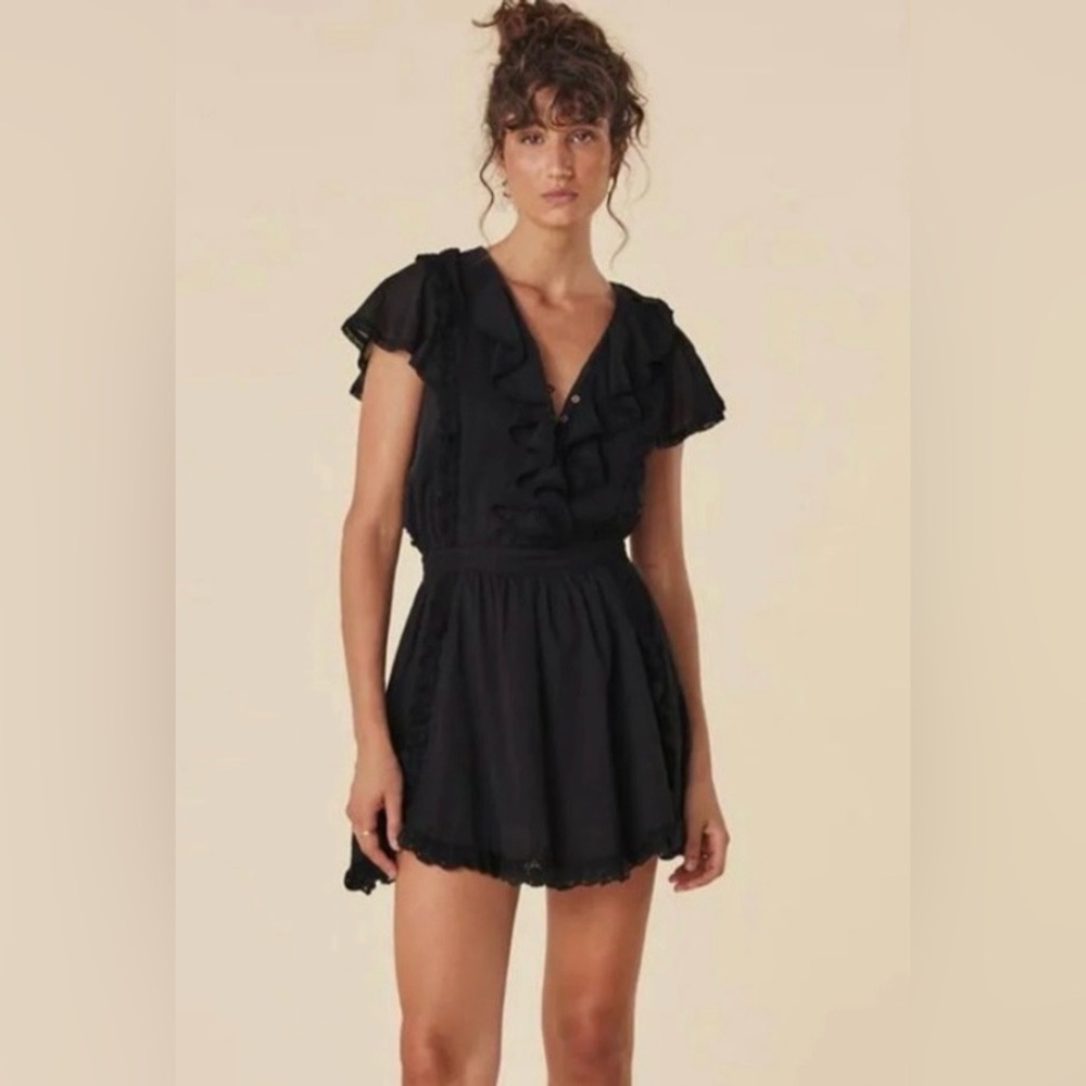 Spell Black Dove Lace Mini Dress